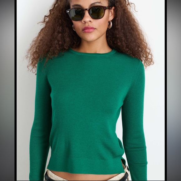 Alex Mill Sweaters - NWT $155 Alex Mill Ava crewneck Fine Merino Wool Sweater Emerald Green Medium